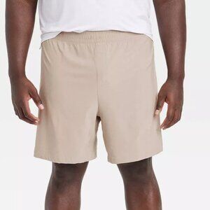 All In Motion Men's Everyday 8" Woven Shorts Tan Athletic XXL NEW WITH TAGS